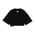 Barrow Kids T-Shirt Nera Crop per Bambine