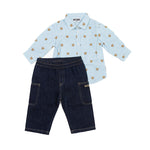 Moschino Kids Camicia a Righe con Jeans per Neonati