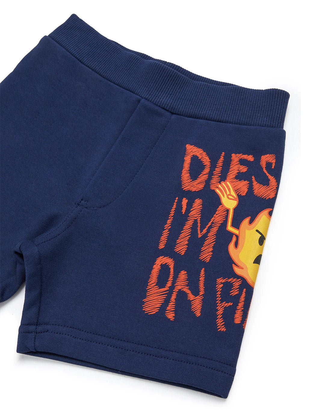 Diesel Kids Completo Bianco e Denim con Stampa per Neonati