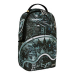 Sprayground Kids Zaino Think On It Unisex Grigio e Nero con Stampa Meccanica Robot e Shark Mouth