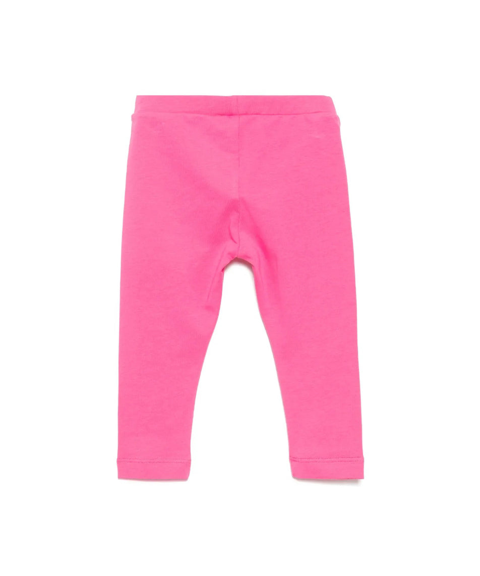 Moschino Kids Leggings Fucsia con Teddy per Neonate