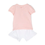Moschino Kids Completo Short e T-shirt Bianco/RosaTeddy Bear per Neonate