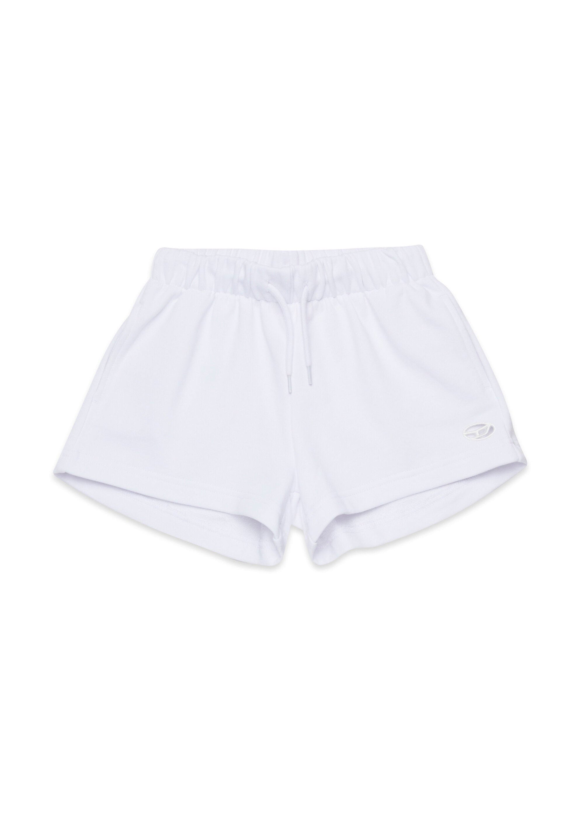 Diesel Kids Shorts Bianco con Micro Oval D per Bambine