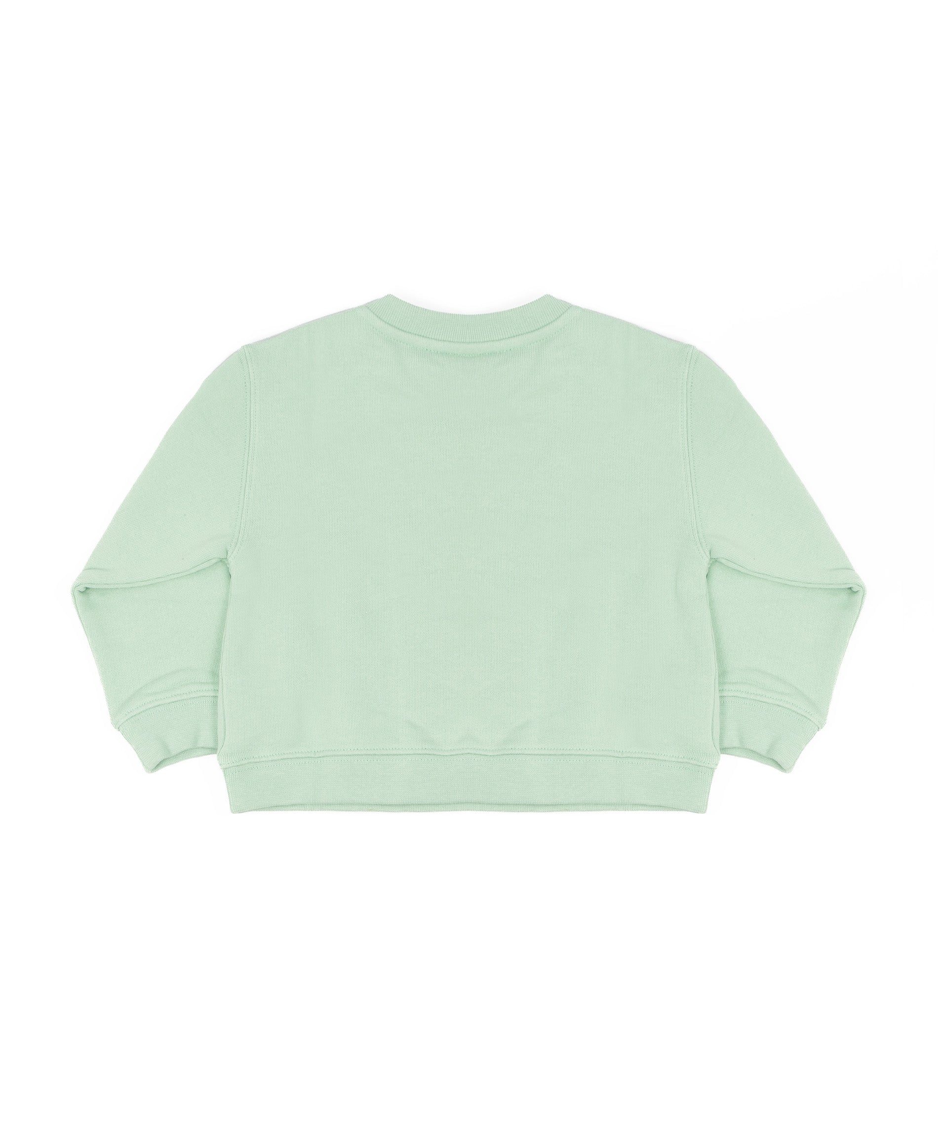 Palm Angels Kids Felpa Girocollo Verde con Logo Teddy per Neonati