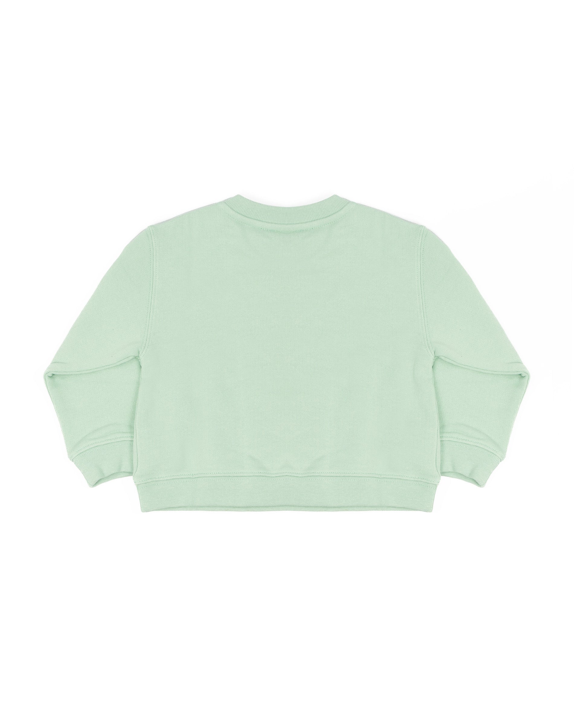 Palm Angels Kids Felpa Girocollo Verde con Logo Teddy per Neonati