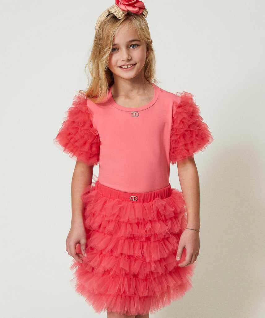 Twinset Kids Gonna Corta in Tulle a Balze 