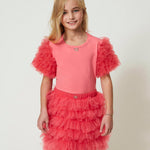 Twinset Kids Gonna Corta in Tulle a Balze 