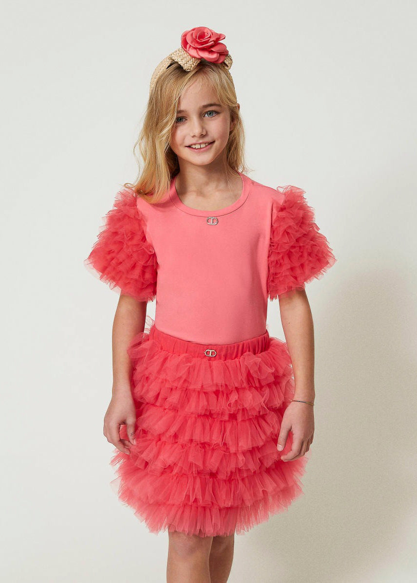 Twinset Kids Gonna Corta in Tulle a Balze 