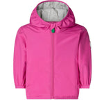 Save the Duck Kids Giubbino Fucsia con Cappuccio con Patch Logo per Neonate (fronte)