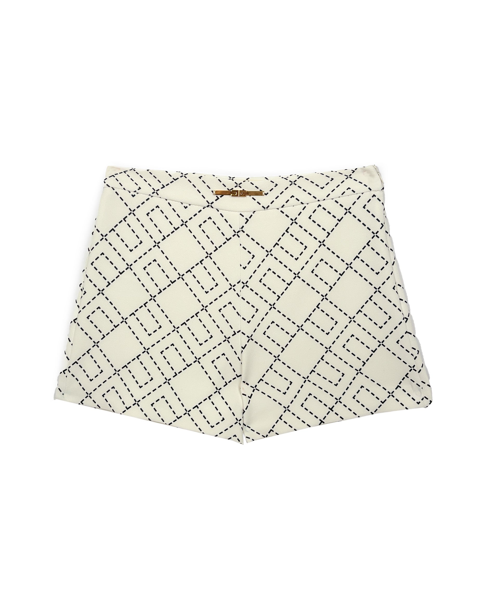 Elisabetta Franchi La Mia Bambina Shorts Panna con Logo Geometrico per Bambine