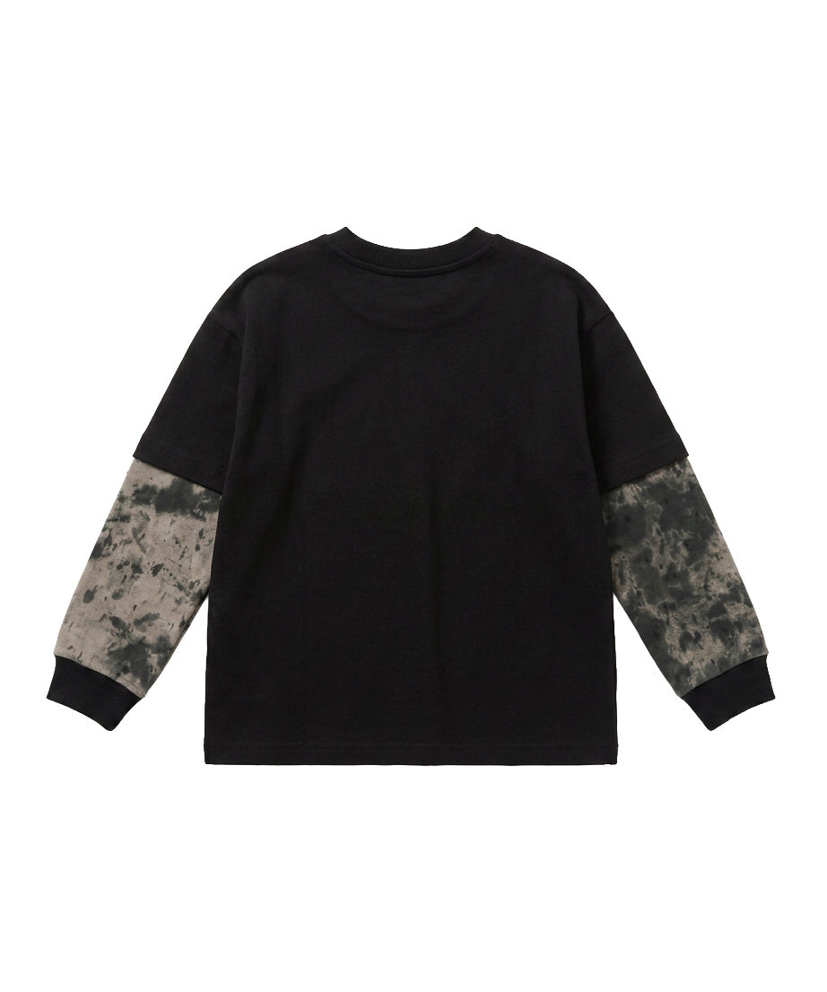Yes London Kids T-Shirt Nero Doppia Manica per Bambini