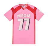 MSGM Kids Abito Rosa/Rosso con Stampa per Bambine fronte