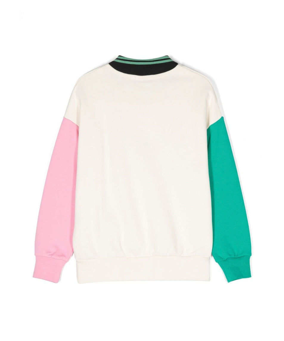 MSGM Kids Felpa Crema con Stampa per Bambine (retro)