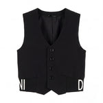 Daniele Alessandrini Kids Gilet Nero con Logo per Bambini