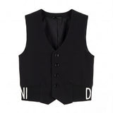 Daniele Alessandrini Kids Gilet Nero con Logo per Bambini