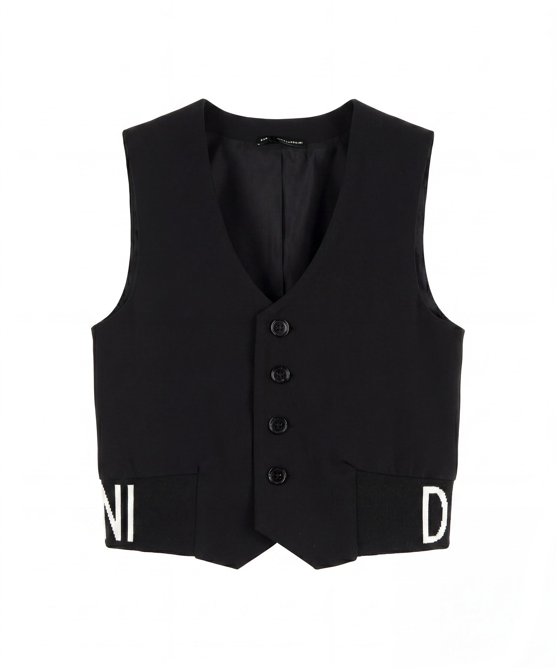 Daniele Alessandrini Kids Gilet Nero con Logo per Bambini