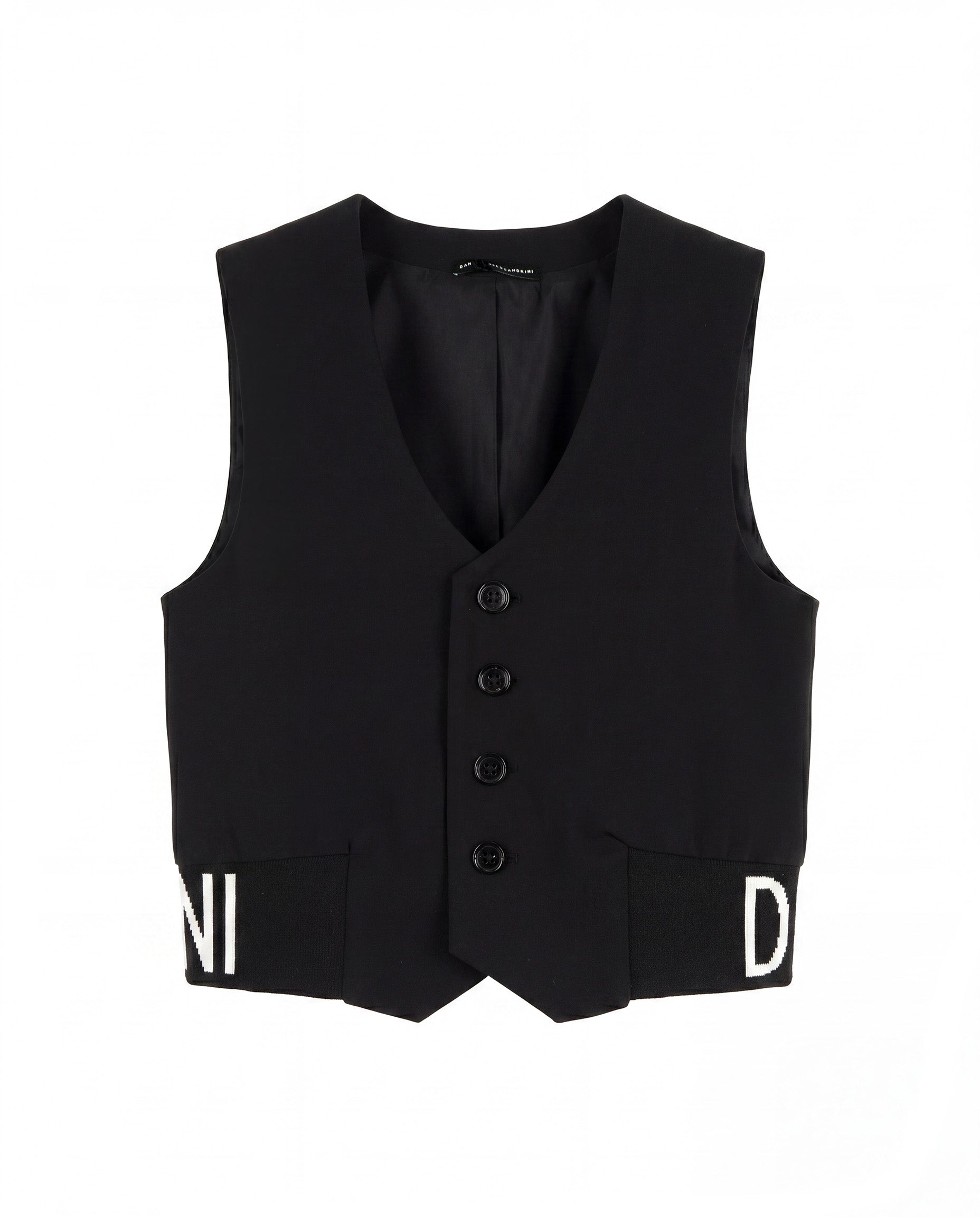 Daniele Alessandrini Kids Gilet Nero con Logo per Bambini
