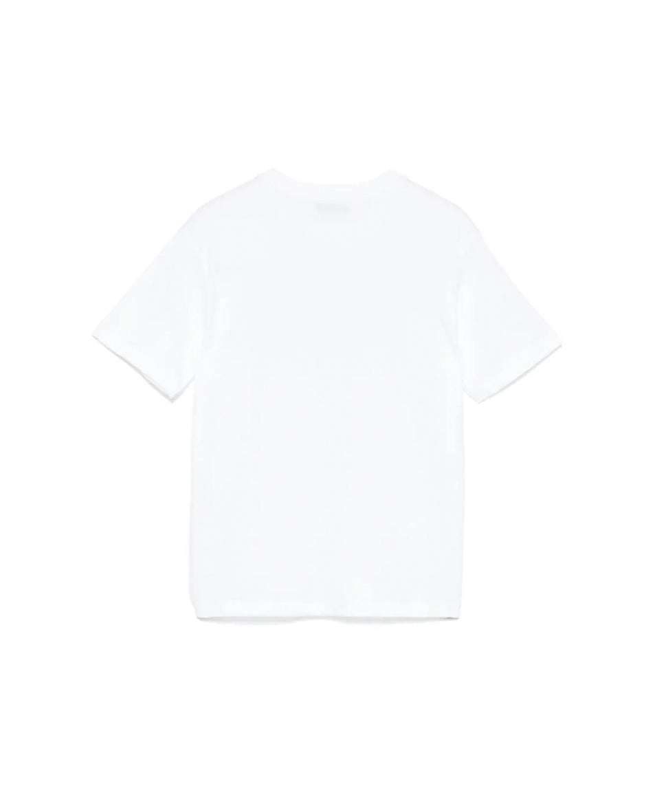 MSGM Kids T-shirt Bianca con Ricamo Logo per Bambini retro