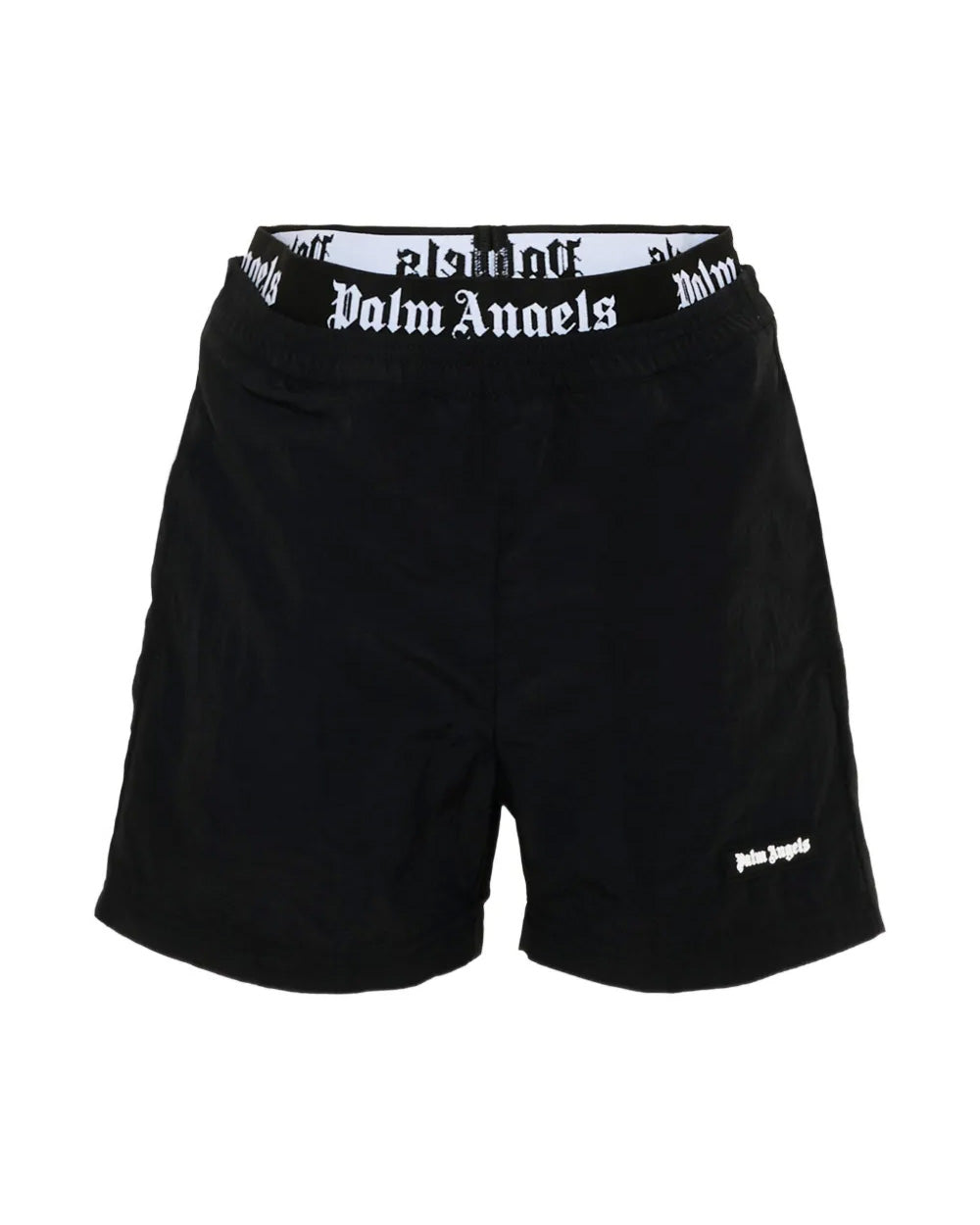 Palm Angels Kids Costume Nero con Banda Logata per Bambini