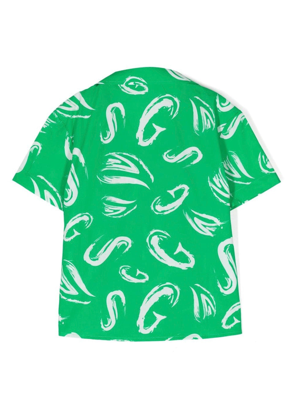 MSGM Kids Camicia Verde con Stampa Astratta