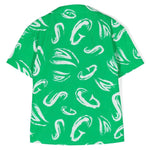 MSGM Kids Camicia Verde con Stampa Astratta
