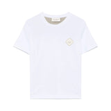 Yes London T-Shirt Bianca con Logo e Applicazione Retro per Bambini