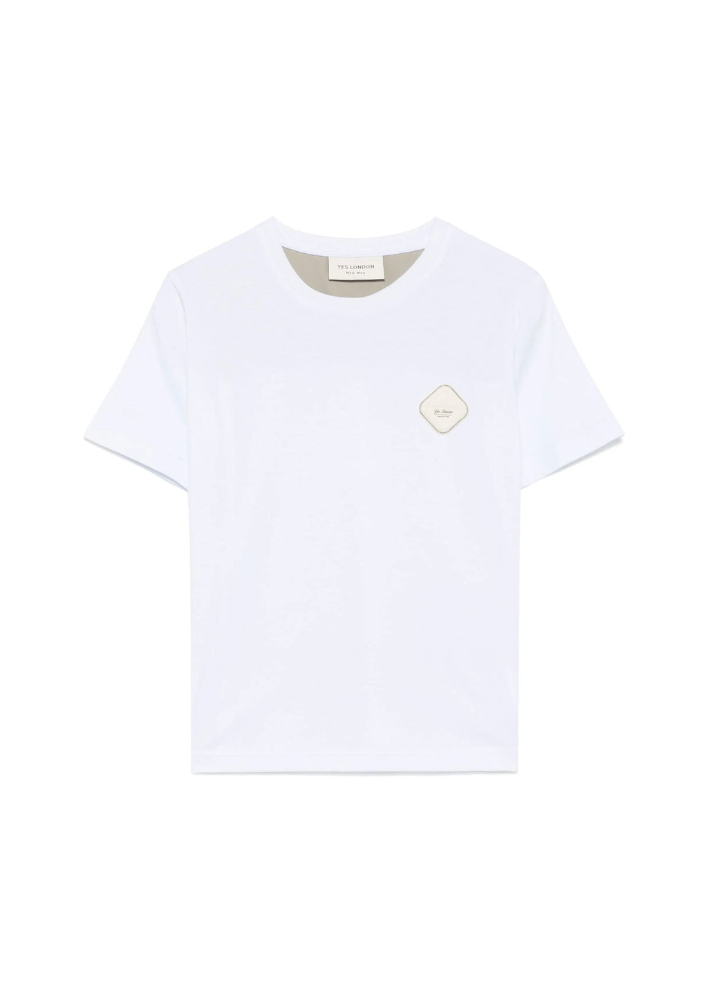 Yes London T-Shirt Bianca con Logo e Applicazione Retro per Bambini