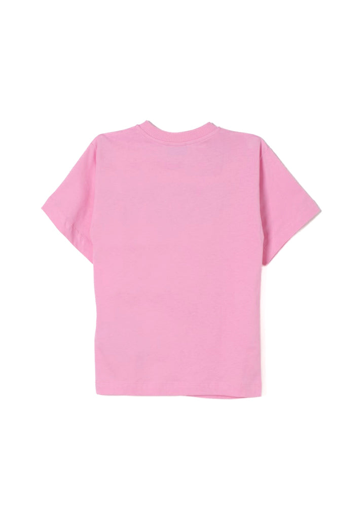 Moschino Kids T-Shirt Rosa con Teddy Bear per Bambine (retro)