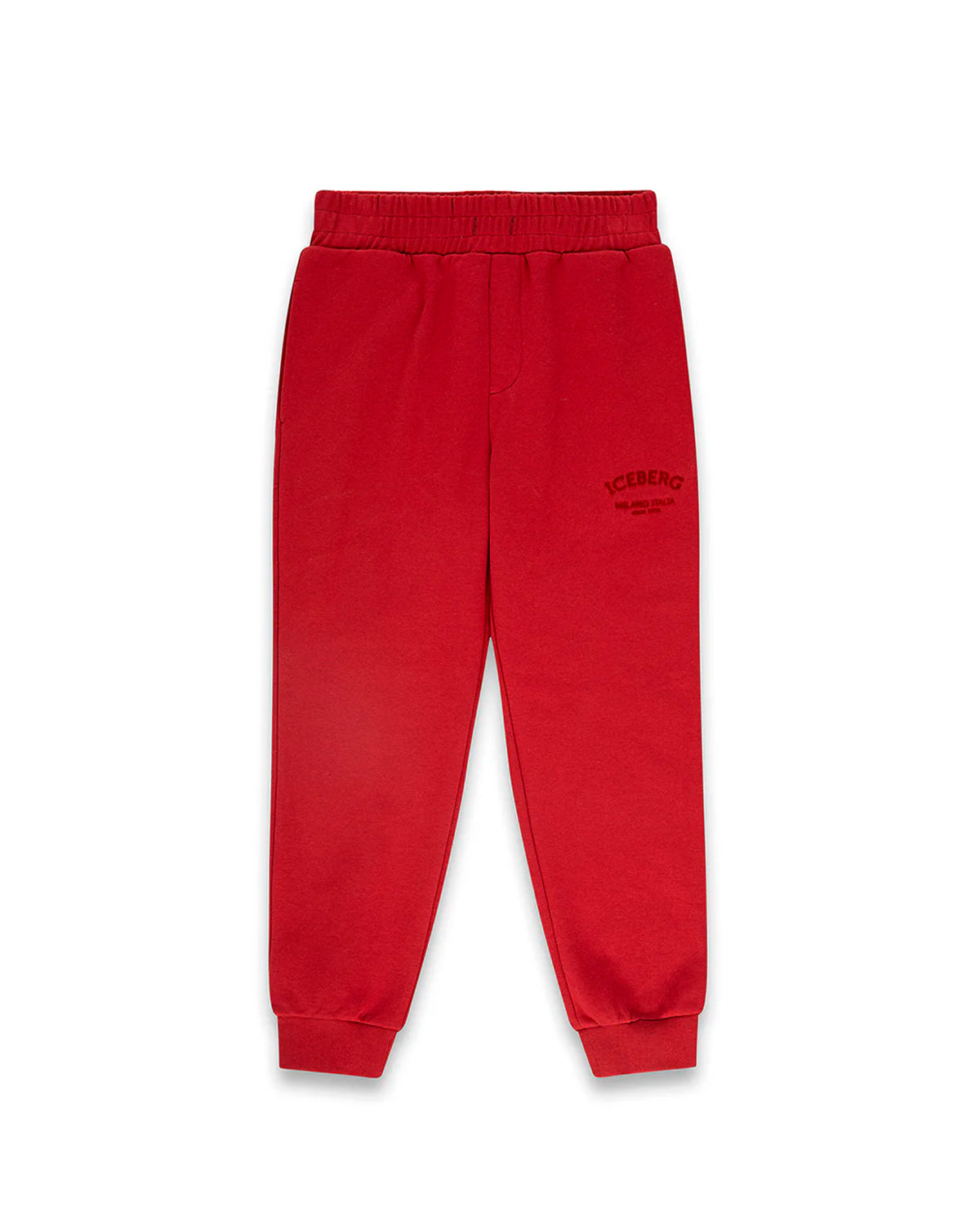 Iceberg Kids Pantalone di Tuta Rosso Unisex con Stampa Logo per Bambini