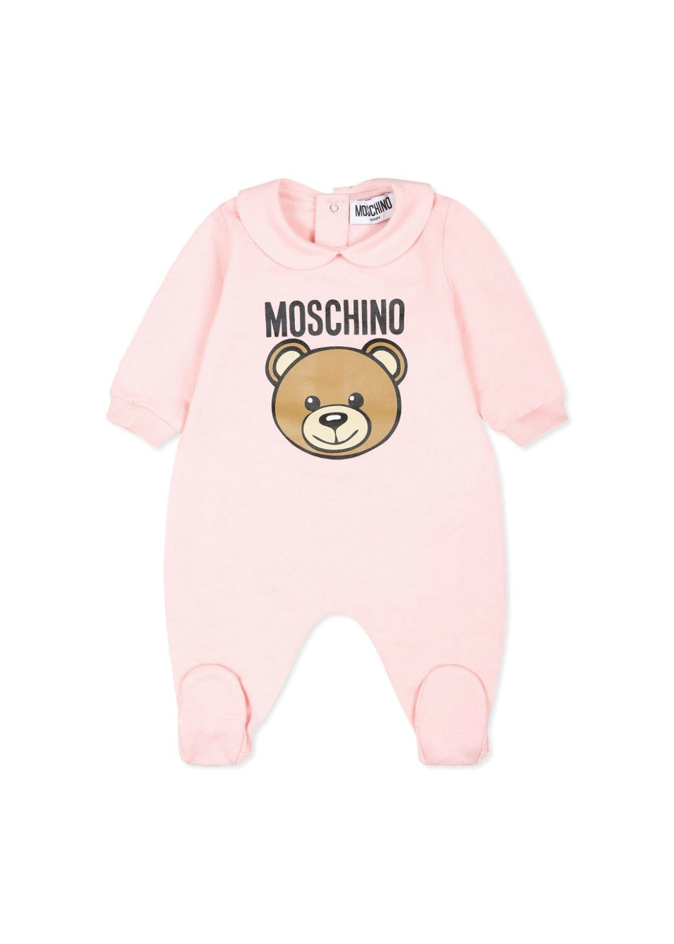 Moschino Kids Tutina Rosa con Logo Teddy Bear per Neonate