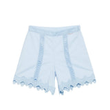Twinset Kids Short Cielo con Inserti in Pizzo per Bambina