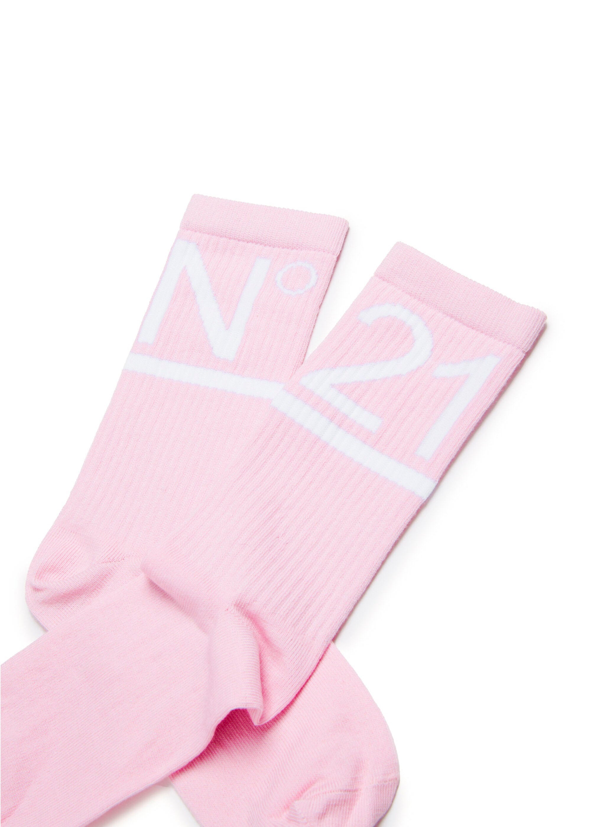 N°21 Calzino Rosa con Logo per Bambine