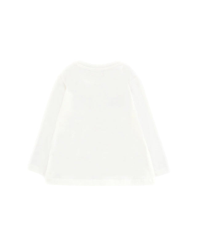 Moschino Kids T-Shirt Panna con Logo per Neonati