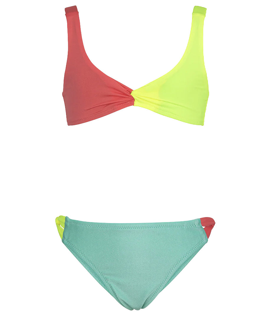F**K Kids Costume Verde Acqua e Rosso per Bambine