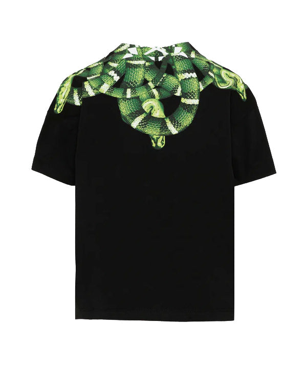 Marcelo Burlon County of Milan Kids T-Shirt Nero con Stampa Serpente per Bambini