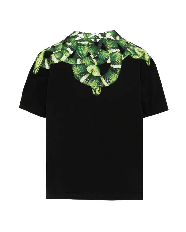 Marcelo Burlon County of Milan Kids T-Shirt Nero con Stampa Serpente per Bambini