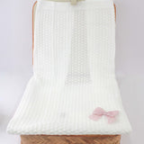 Marlu Coperta Bianco/Rosa con Fiocco per Neonate
