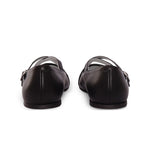 Twinset Kids Ballerine in Pelle Nero per Bambine