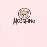 Moschino Kids Felpa Rosa Girocollo con Stampa Teddy Bear e Logo per Bambine
