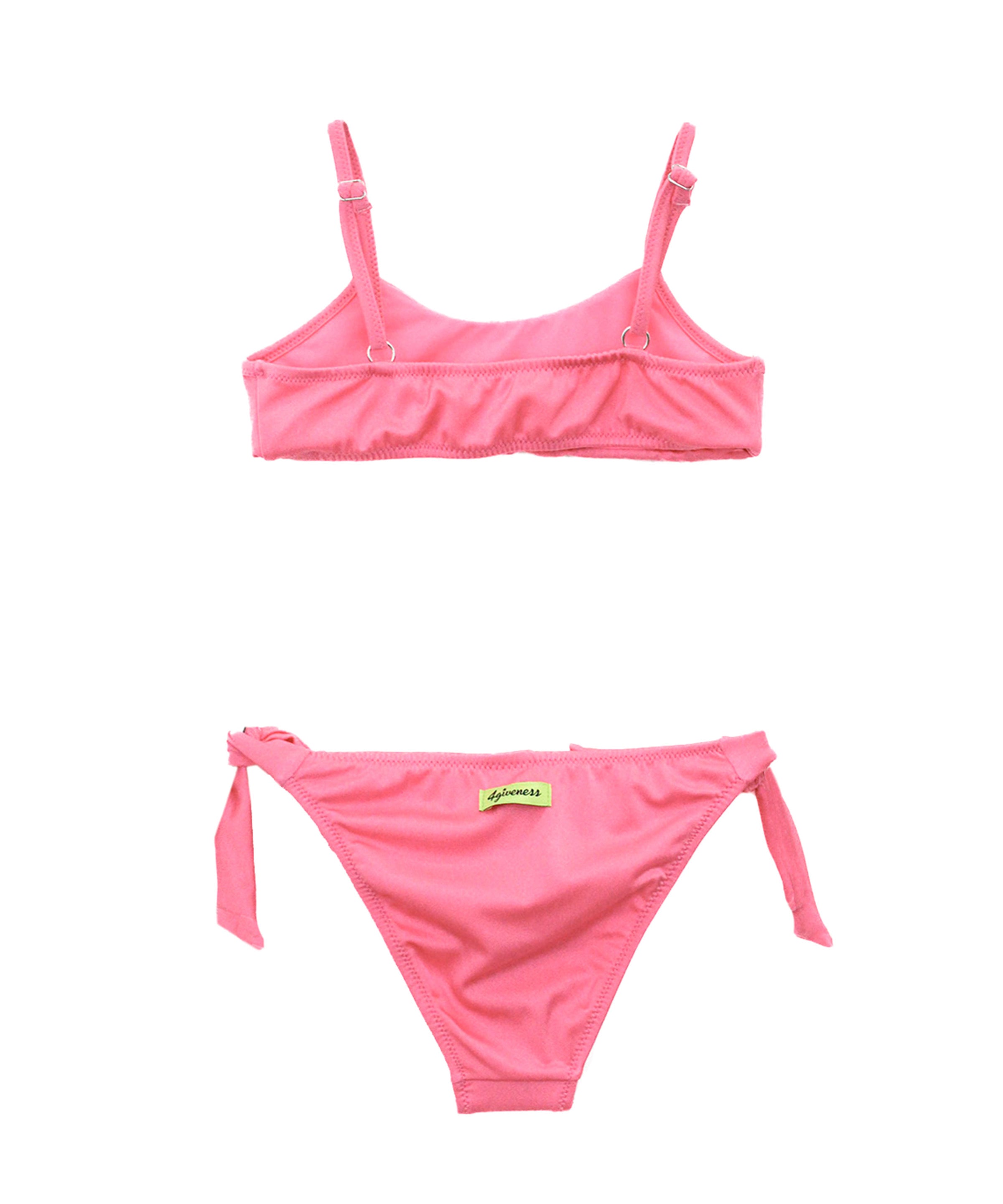 4GIVENESS Costume Bikini Fucsia a Fascia con Strass per Bambine