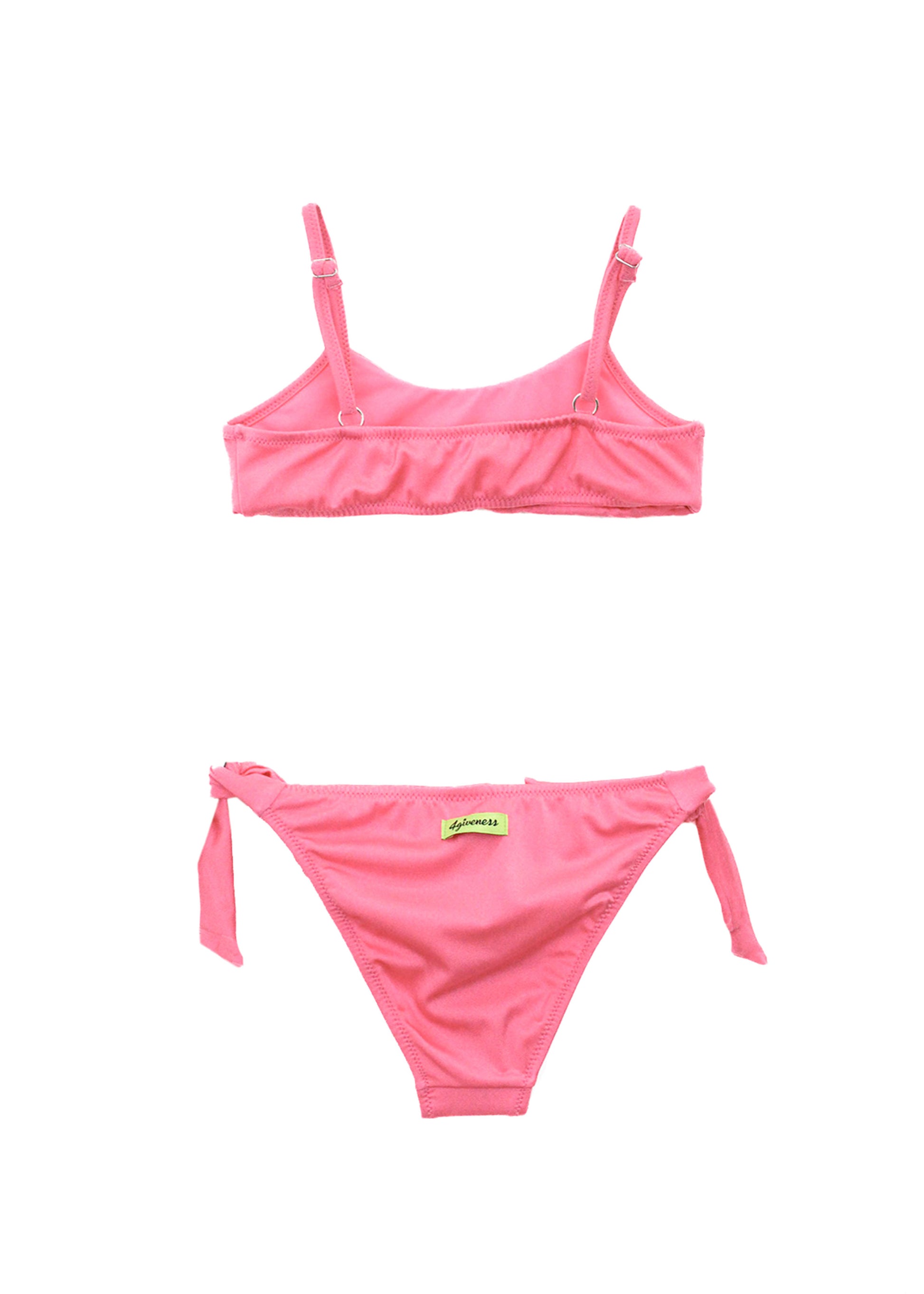 4GIVENESS Costume Bikini Fucsia a Fascia con Strass per Bambine
