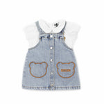 Moschino Kids Abito in Denim con T-shirt per Neonate