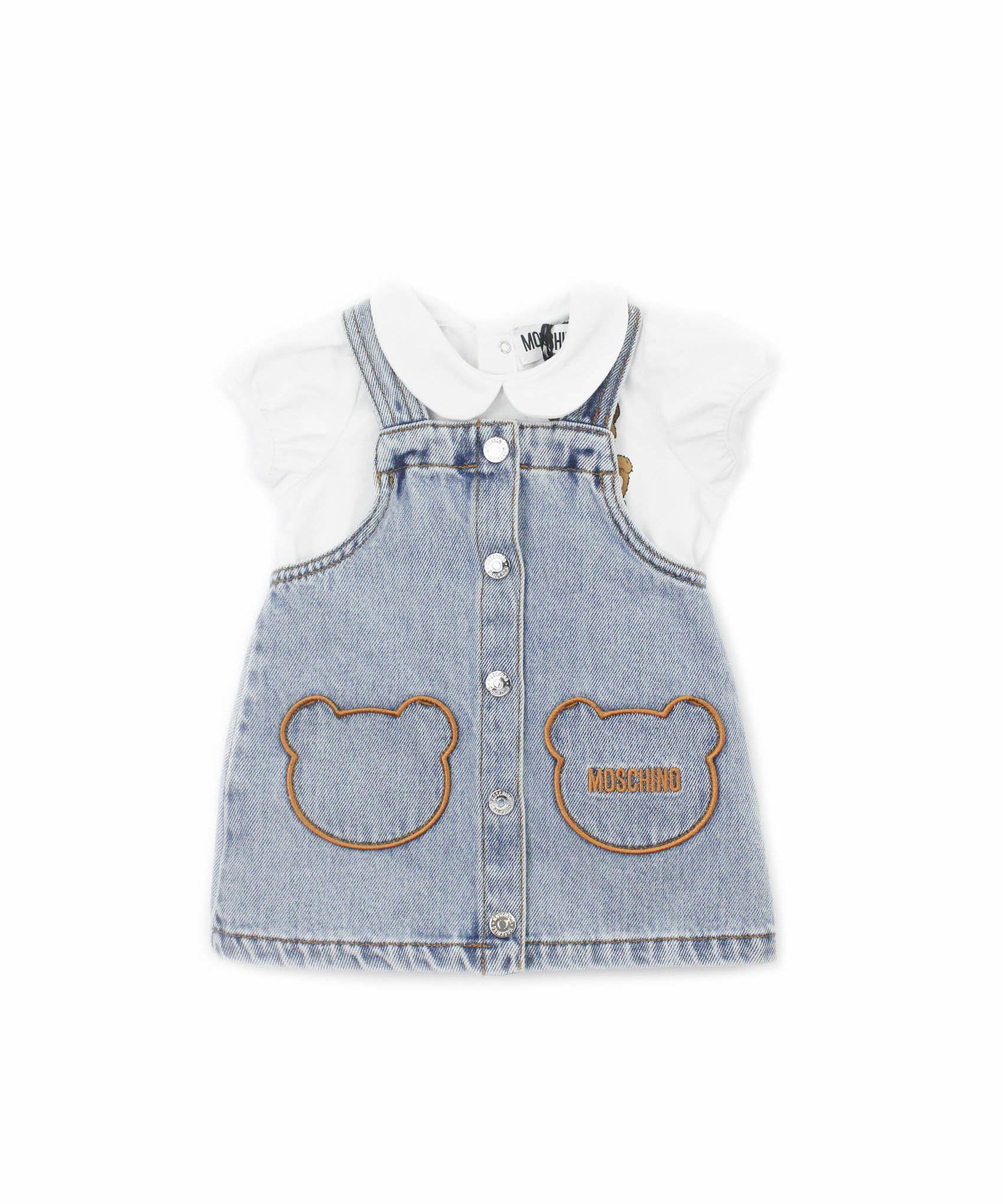 Moschino Kids Abito in Denim con T-shirt per Neonate
