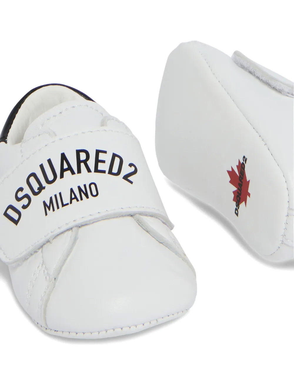 Dsquared2 Kids Sneakers Bianco con Chiusura a Strappo e Logo per Neonati