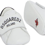 Dsquared2 Kids Sneakers Bianco con Chiusura a Strappo e Logo per Neonati