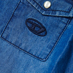 Diesel Kids Camicia in Jeans con Ricamo Logo per Neonati