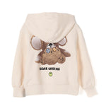 Barrow Kids Felpa con Cappuccio Crema con Stampa Retro e Logo (retro)
