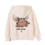 Barrow Kids Felpa con Cappuccio Crema con Stampa Retro e Logo (retro)