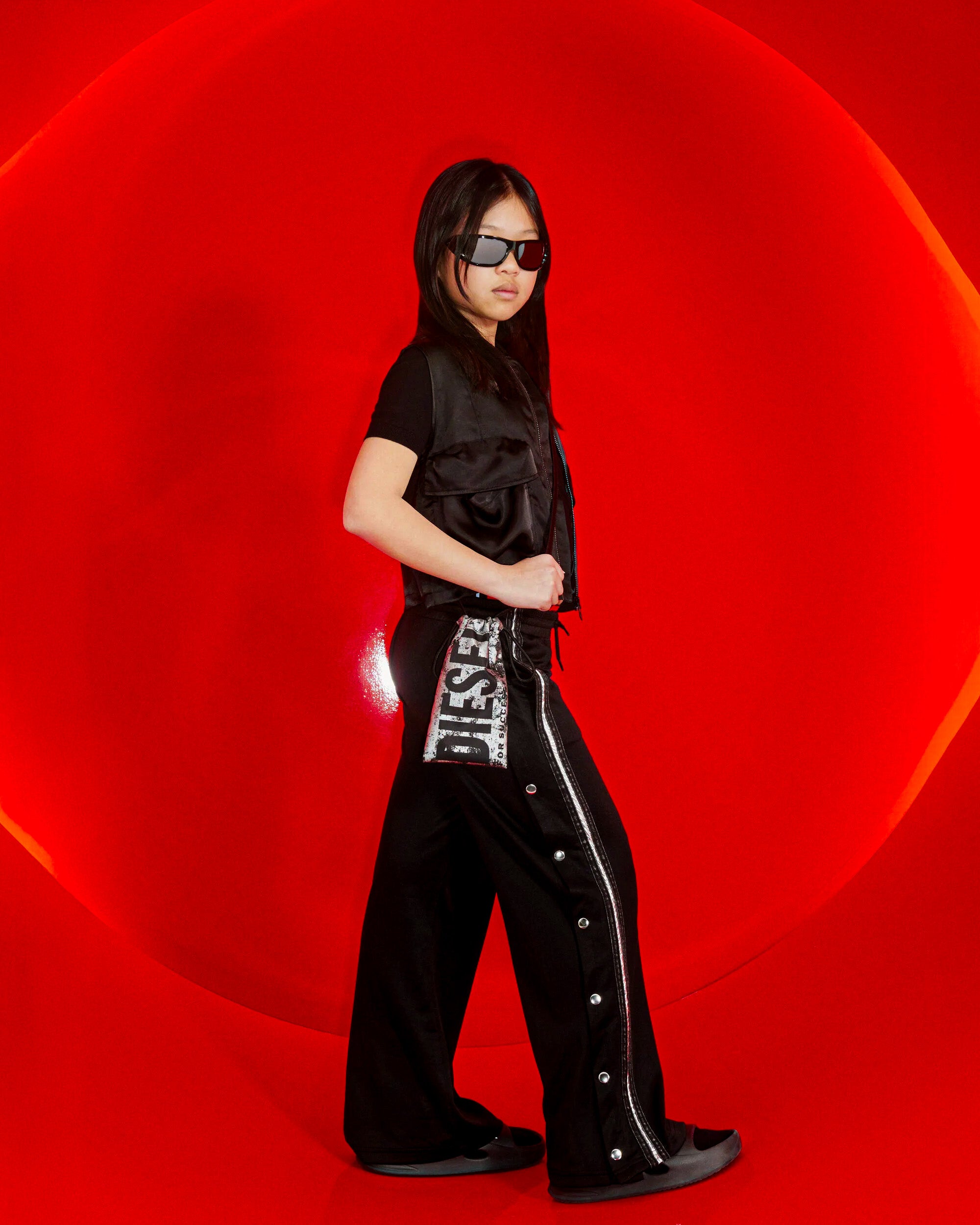 Diesel Kids Borsa Monospalla con Chiusura con Coulisse e Stampa Logo