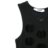 Msgm Kids Abito Nero con Applicazioni per Bambine